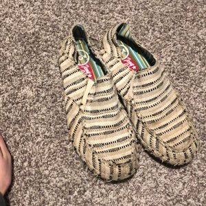 Tony Lama canvas slip-ons